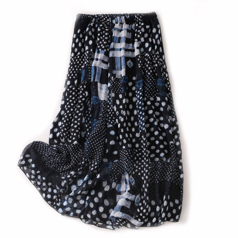 沙沙软软的真丝美腻范夏日双层薄桑蚕丝半身裙A字高腰沙滩大摆裙|ruв категории Женская одежда, юбка - от Buy2taobao.com для оказания профессиональной услуги покупки агента Taobao