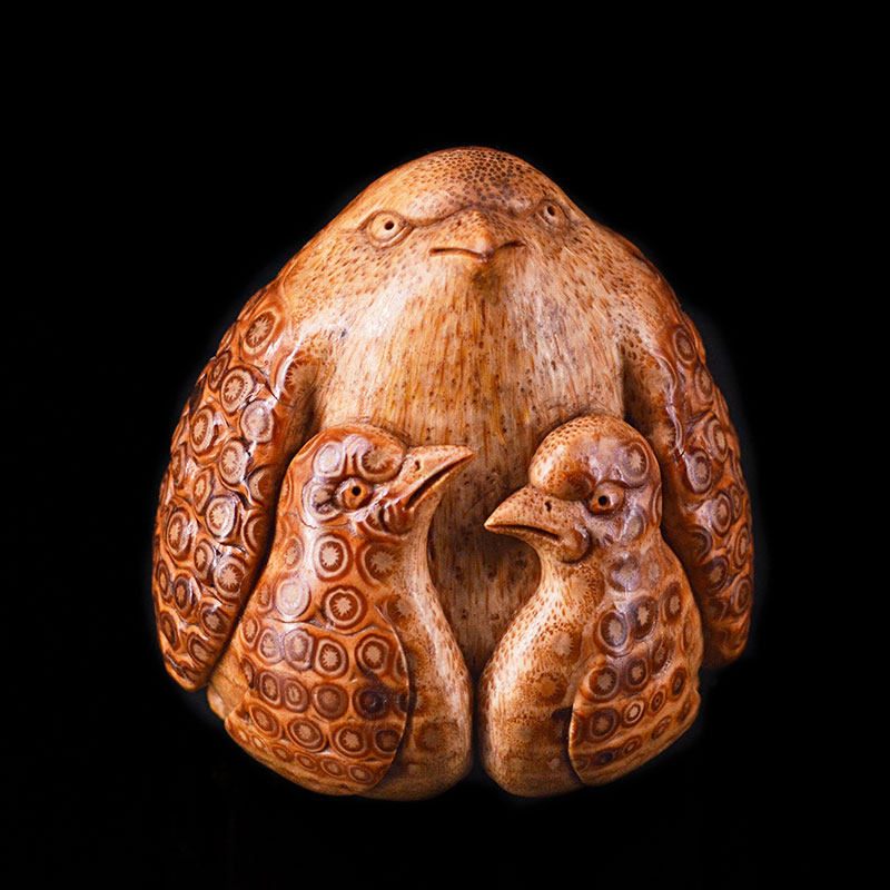 一物一拍精品竹雕张念超本工雕刻母爱摆件竹根雕文玩把件收藏送礼