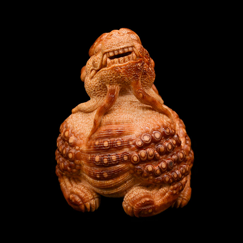 精品竹雕张念超纯手工雕刻瑞兽麒麟把件竹根雕摆件盘玩收藏文玩