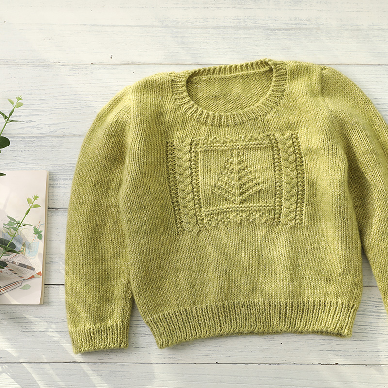 毛儿手作-菱歌儿童长袖套衫棒针手工针织毛线编织南瓜团材料包diy