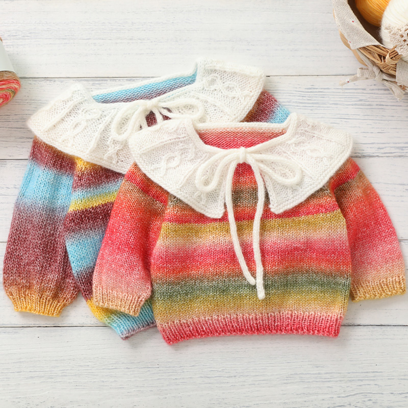 毛儿新款手作海月儿童毛衣材料包棒针毛线编织手工diy制作蛋糕线