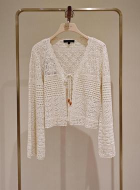大雅家firststation25时尚系带镂空宽松针织开衫HFKEC9122A-2799