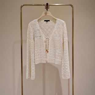 大雅家firststation25时尚系带镂空宽松针织开衫HFKEC9122A-2799