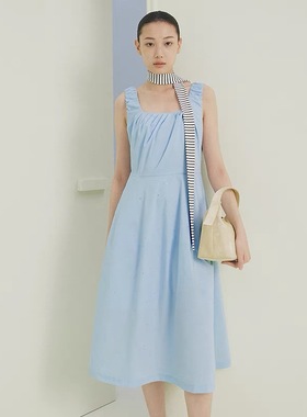 大雅家firststation25优雅方领贴钻无袖连衣裙HFKEC4121A-2599