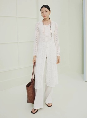 大雅家firststation25优雅中式流苏扣蕾丝连衣裙HFKEA4523A-2999