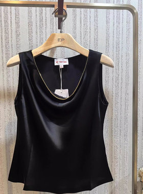 EP春夏新品黑色高雅气质三醋酸无袖内搭背心EGJET5108A-1499