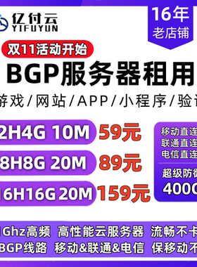 多线BGP服务器高防云服务器租用独享带宽高配网站云服务器主机