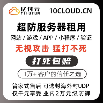 无视DDOS超级防御高防服务器不死独立物理机服务器高防封海外封UD