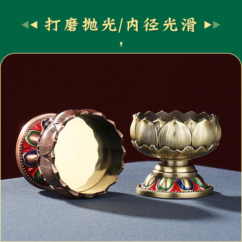 버터 램프 홀더 캔들 홀더 합금 페인트 복고풍 민족 스타일 부처님 램프에 대한 부처님 버터 램프 앞의 램프에 대한 작은 영원한 램프