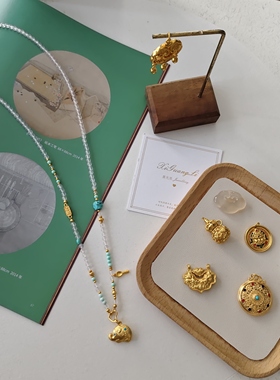 新中式国风长款绿松石项链白玛瑙万能扣项链唐卡吊坠链水晶毛衣链