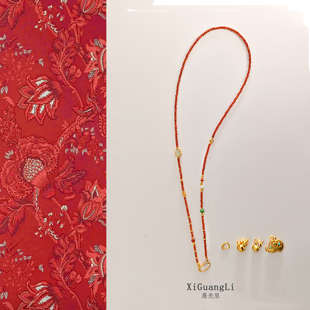 天然南红项链天然蜜蜡毛衣链葫芦吊坠可拆卸万能链本命年多圈手链