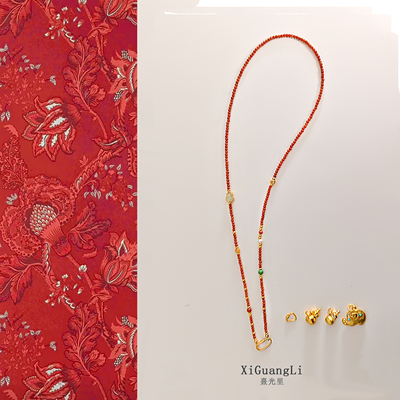 天然南红项链天然蜜蜡毛衣链葫芦吊坠可拆卸万能链本命年多圈手链