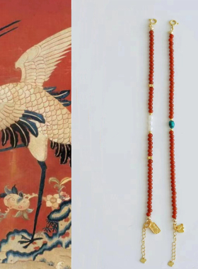 天然南红绿松石手链本命年南红项链女喜庆招财项链中国红串珠手链