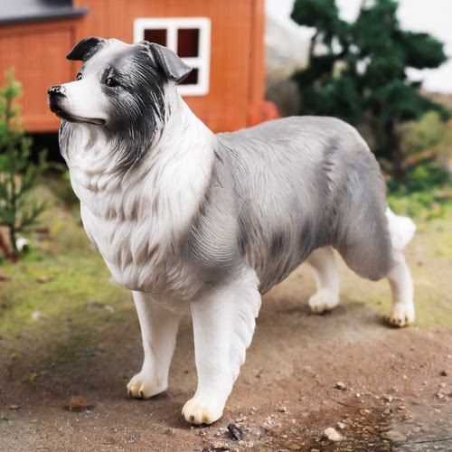 儿童认知玩具边境牧羊犬模型仿真动物车内装饰狼狗家居摆件宠物犬 - 封面