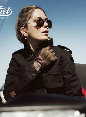 【FUEL攀爬者】女骑复古真皮绒面秋冬保暖护甲防摔城市骑行手套