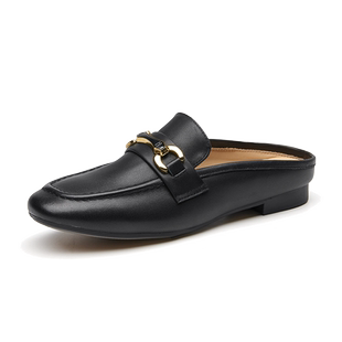 蜘蛛王女鞋官方旗舰店正品2025年秋夏新品金属扣半拖外穿穆勒鞋