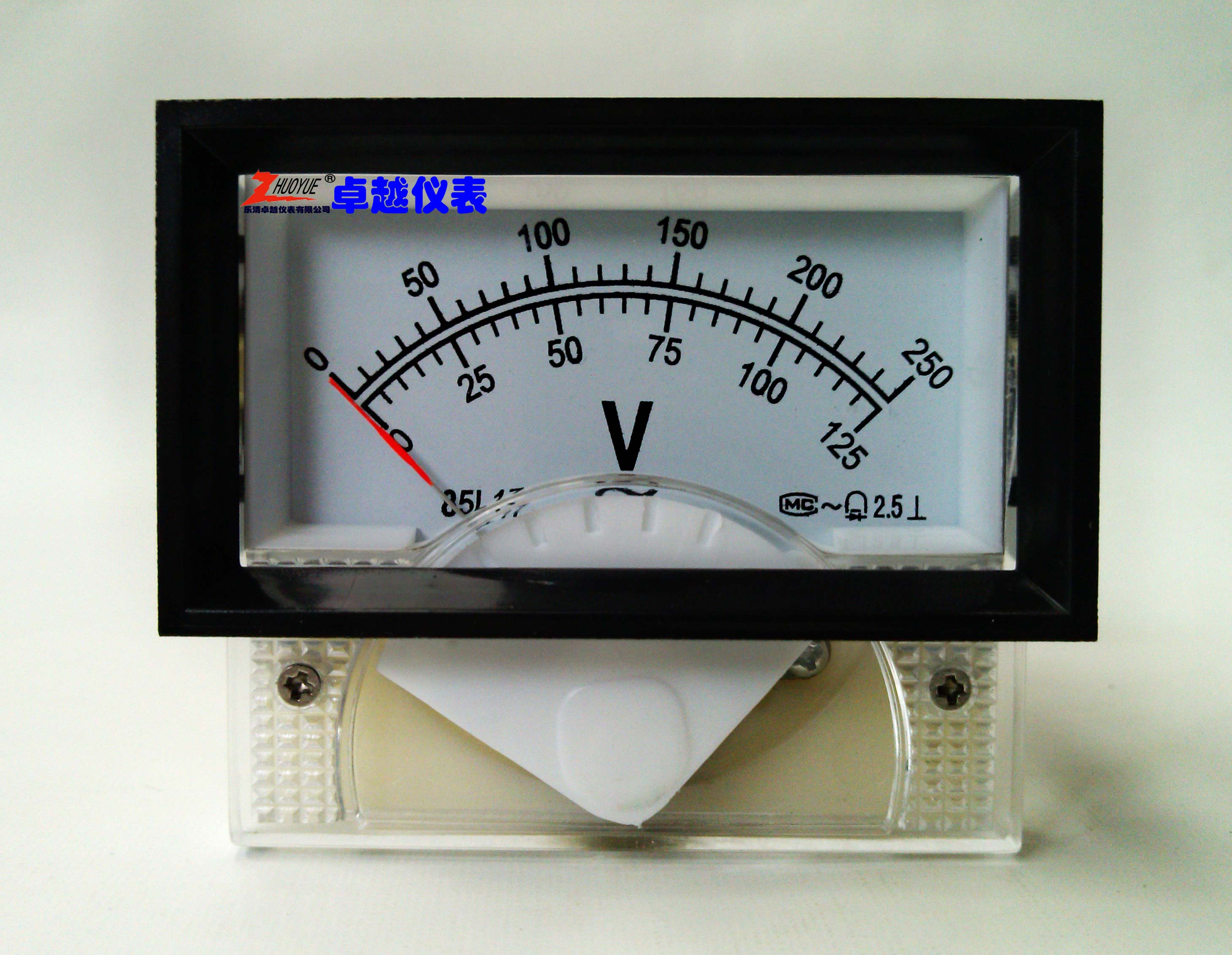 内装式双刻度指针式交流电压测量仪表表 85L17-0~125 V    0~250V