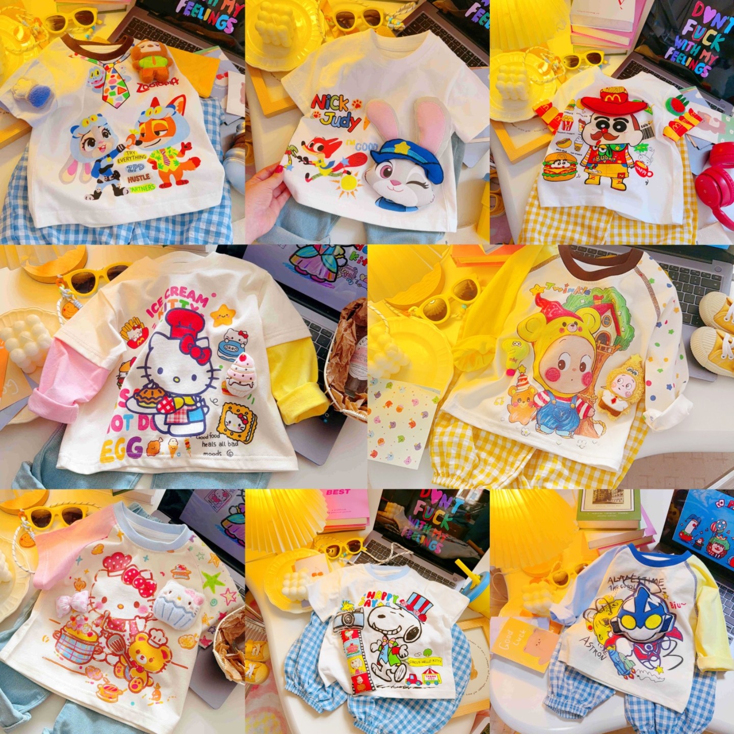 90-160码儿童春款长袖短袖T恤衫男女童卡通印花上衣百搭打底衫