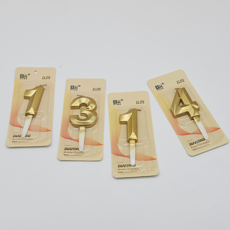 cake故事数字钻石蜡烛生日蛋糕装饰插件金色创意烘焙甜品台派对