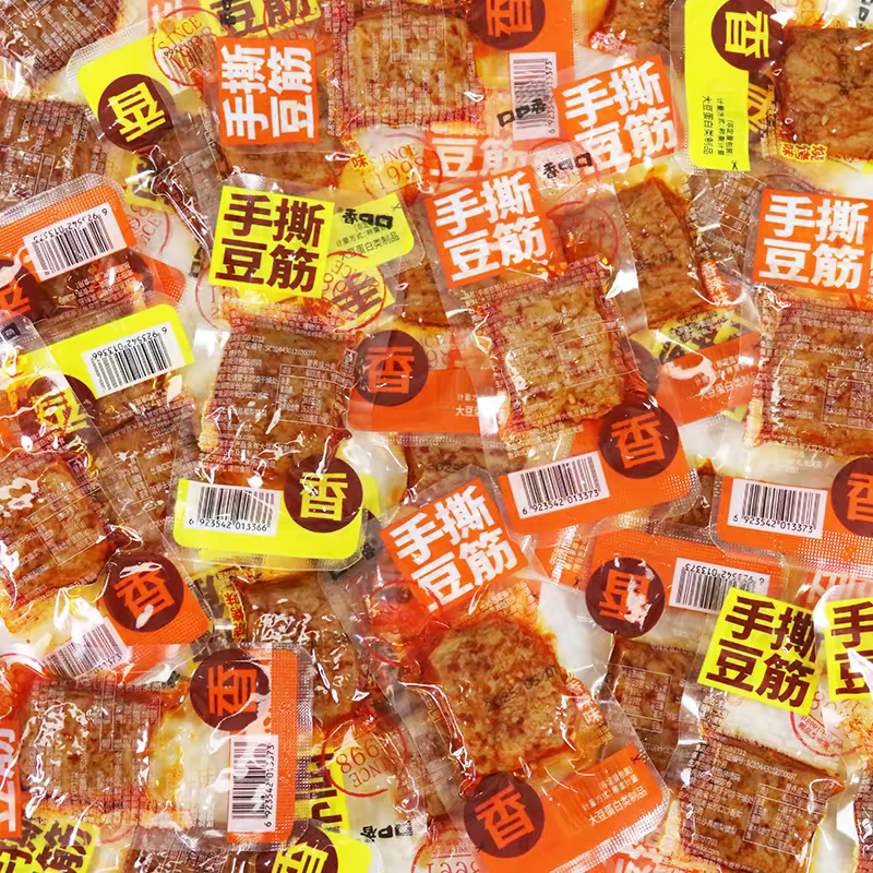 口口香手撕豆筋素肉即食豆干制品香辣追剧解馋办公室休闲零食小吃