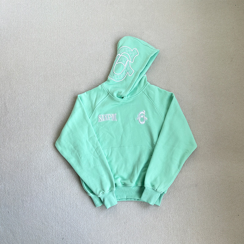 오후 6시 드릴 아메리칸 스트리트 힙합 벨벳 풀오버 후드 티셔츠 긴 스웨트 팬츠 남성용 트렌디 스포츠 정장 재킷