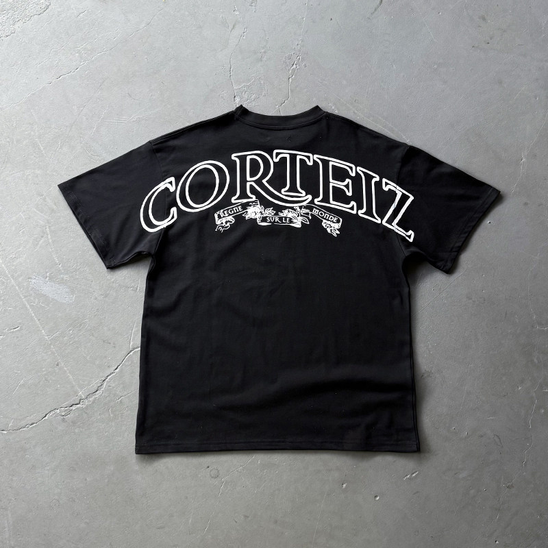 thumbnail for High-Quality Corteiz Heavyweight American Street Hip-Hop Printed Short-Sleeve T-Shirt for Men, Summer Trendy Brand, Pure Cotton T-Shirt