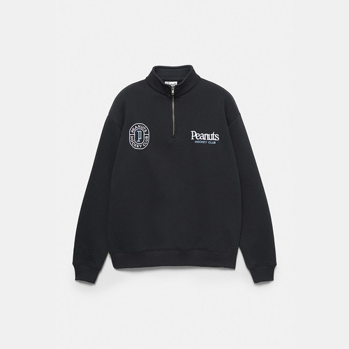●正品现货PULL&BEAR联名限定史努比冰球俱乐部半拉链领卫衣