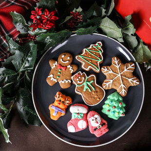 圣诞姜饼人手工曲奇饼干霜糖卡通创意裱花圣诞礼物送闺蜜儿童包邮