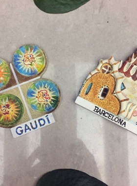 精艺3D冰箱贴纪念收藏出口西班牙奎尔公园太阳神盘糖果屋版权产品