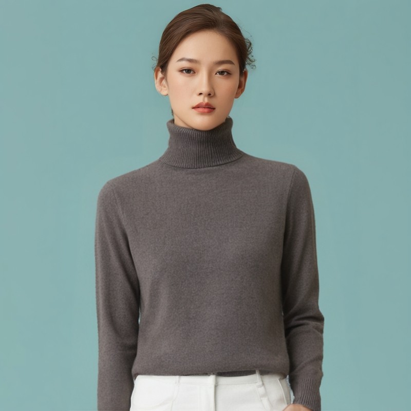清仓微瑕疵毛衣女纯色气质套头高领2025新款春秋冬兔绒打底衫