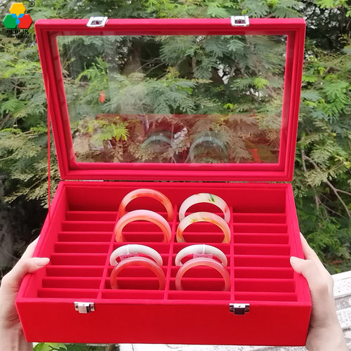 高级红带锁陪嫁首饰箱大容量