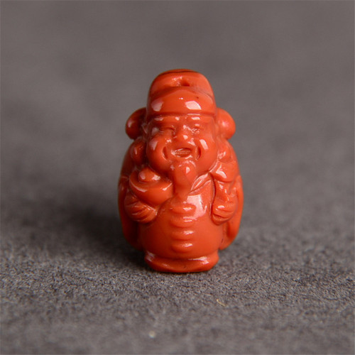 赤钰堂财神吊坠柿子红满色满肉