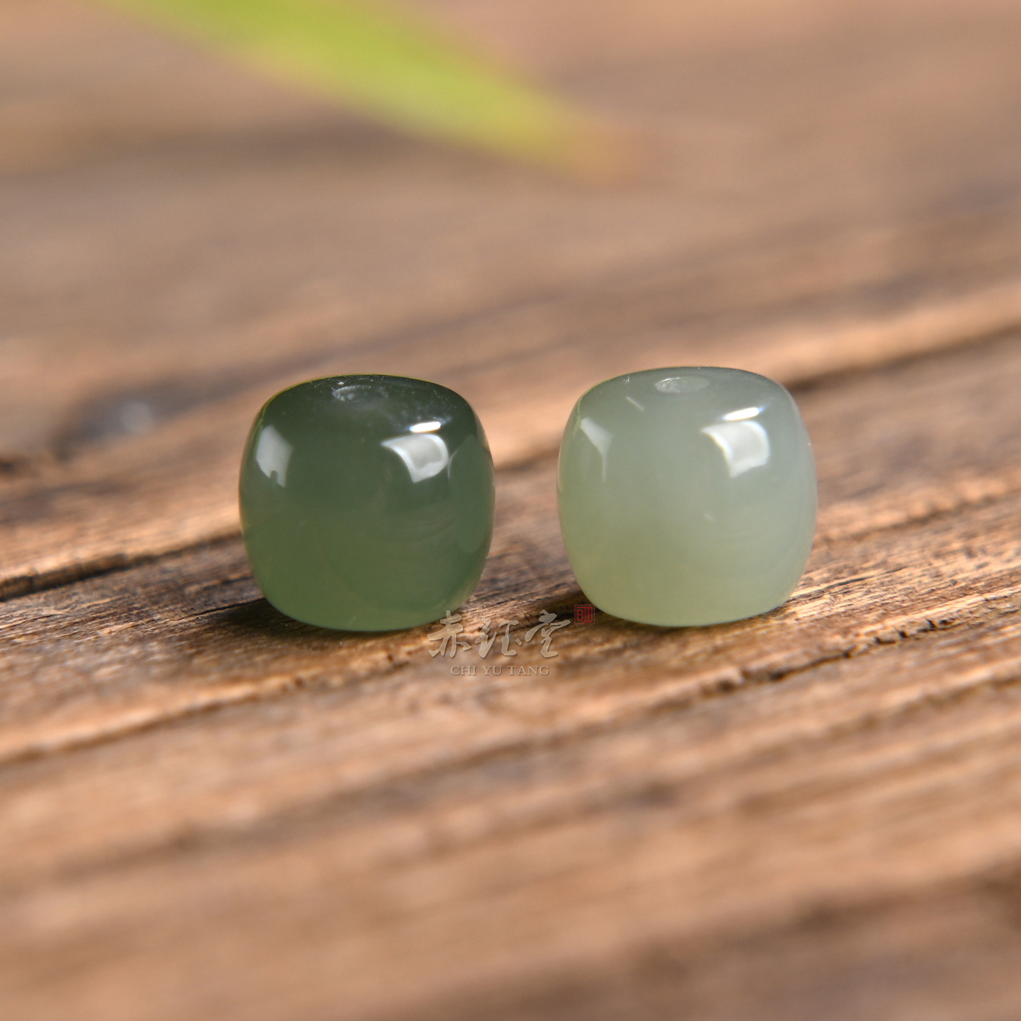 和田玉单珠散珠老型直切桶珠天然