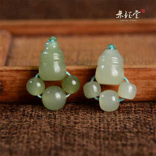 和田玉三通佛头套装晴水文玩佛珠小配件三通手串配珠文玩配饰精选