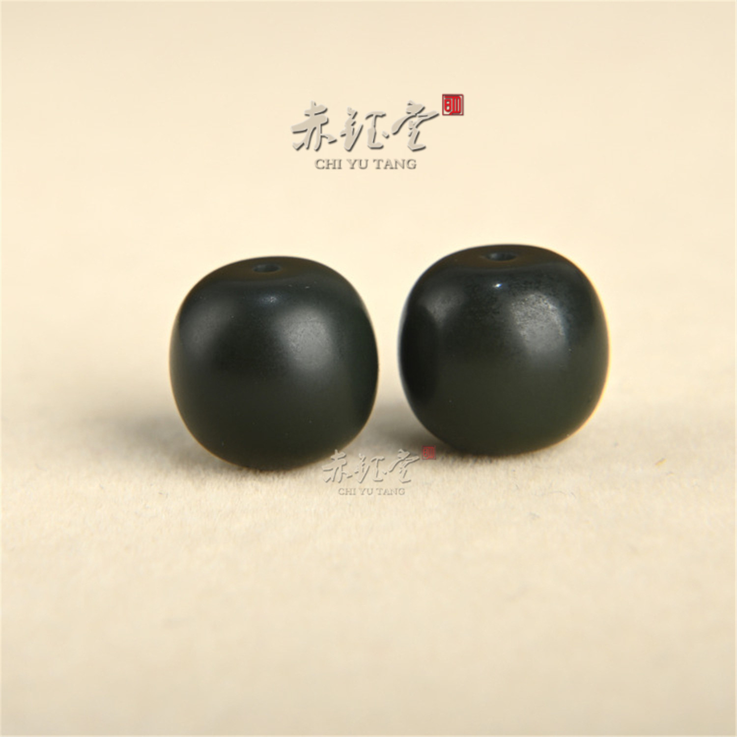 和田玉散珠老型桶珠单珠天然深色图片
