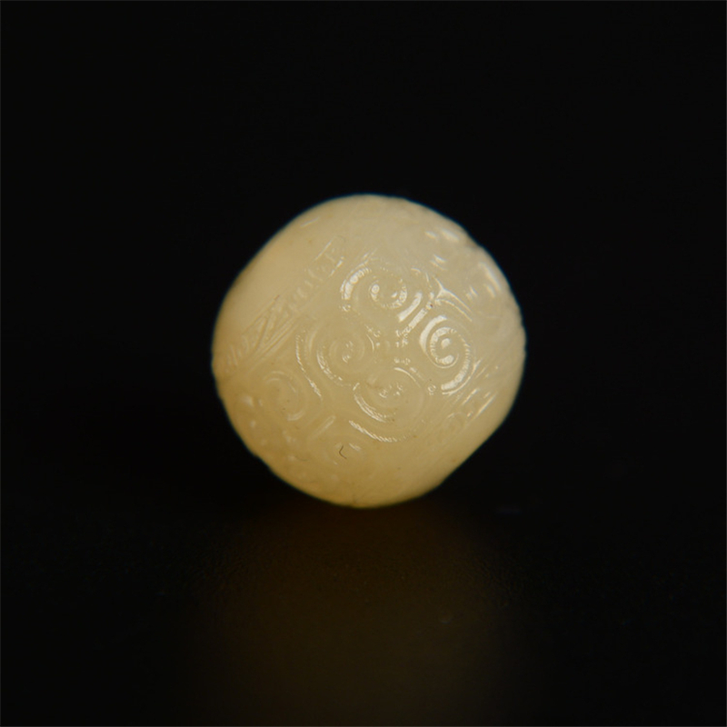 天然和田玉散珠单颗且末糖玉雕刻珠手工diy手串配珠文玩配件精选