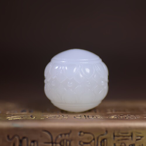 和田玉单珠散珠手工莲花珠天然