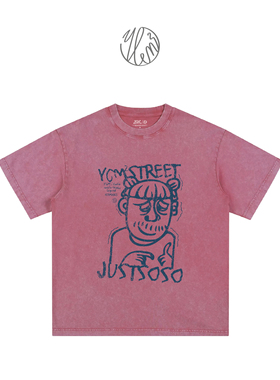 YCM²哪吒大叔艺术家插画T恤男女夏季短袖潮牌宽松复古文艺上衣