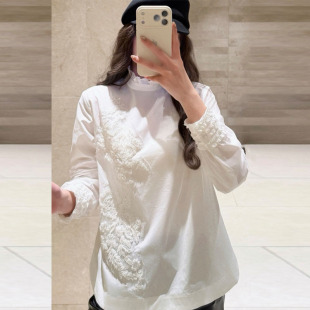 纯棉木耳边重工钉珠衬衫 2026早春新款 气质百搭亲肤上衣 栖谷