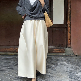 栖谷 气质百搭显瘦裤 春夏爆款 松紧九分裤 子女 立体剪裁大A版