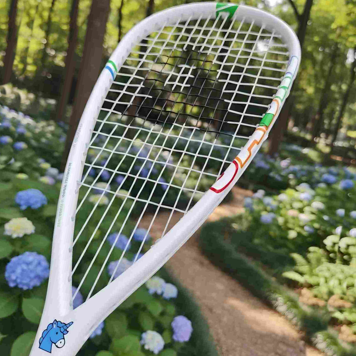 SABRE独角兽全碳素超轻110克男女壁球拍白色法式轻奢简约超美壁拍