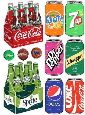 大号F0046-04怀旧复古汽水潮牌笔记本电脑手机吉他旅行拉杆箱贴纸