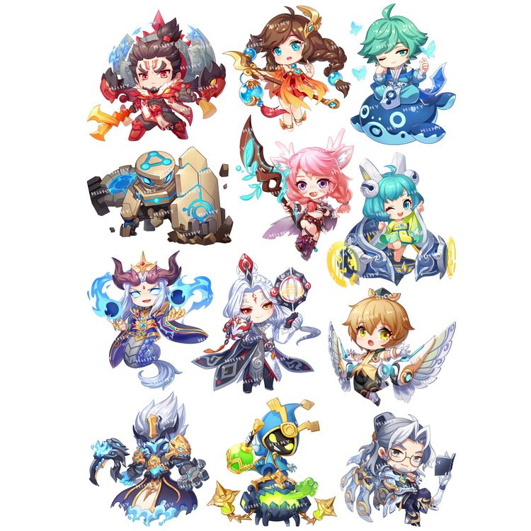 王者荣耀Q版行李箱贴纸个性动漫可爱萌电脑ipad电动车头盔旅行