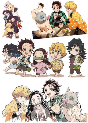 大号F0375-04鬼灭之刃卡通动漫笔记本电脑吉他手机旅行拉杆箱贴纸