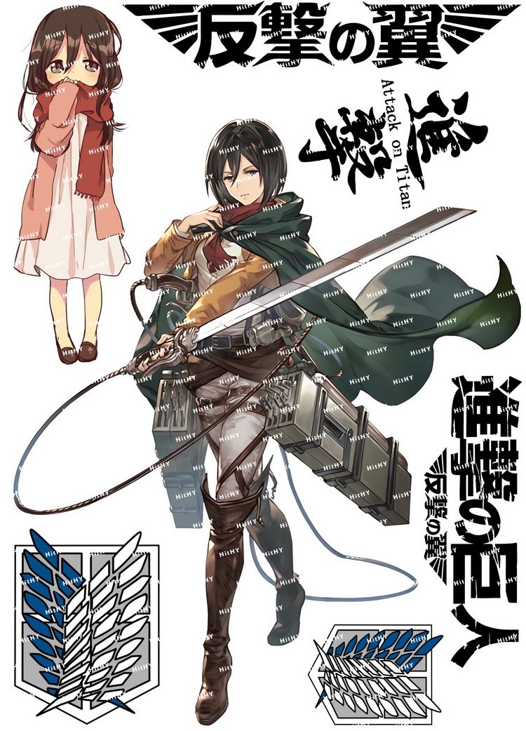 小号f0329-03进击的巨人卡通动漫笔记本电脑旅行拉杆箱防水贴纸