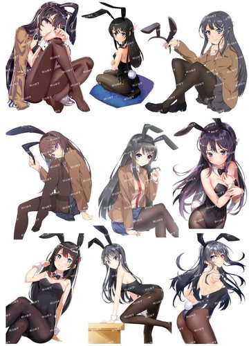 小号F0390-02青春猪头少年不会梦到兔女郎学姐电脑旅行拉杆箱贴纸