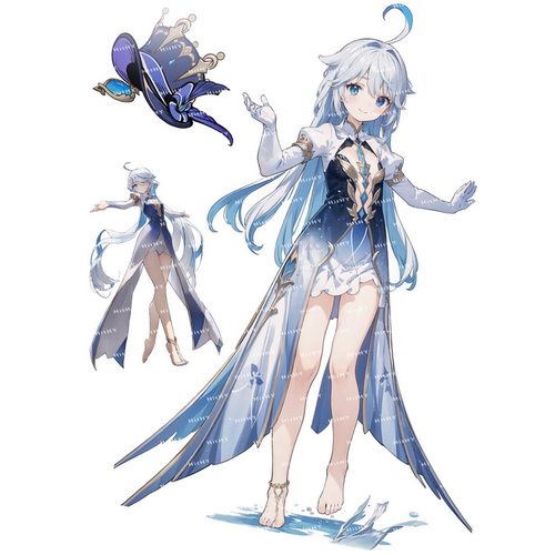 大号F0419-05原神水神芙宁娜游戏电脑笔记本吉他旅行拉杆箱贴纸