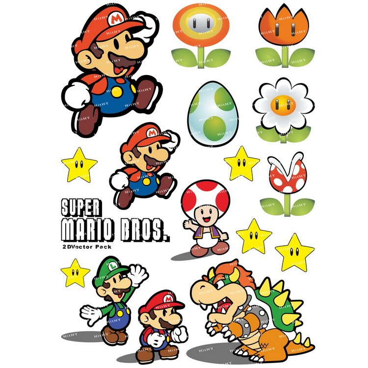 小号f0001-01超级玛丽马里奥-电玩卡通动漫笔记本电脑旅行箱贴纸