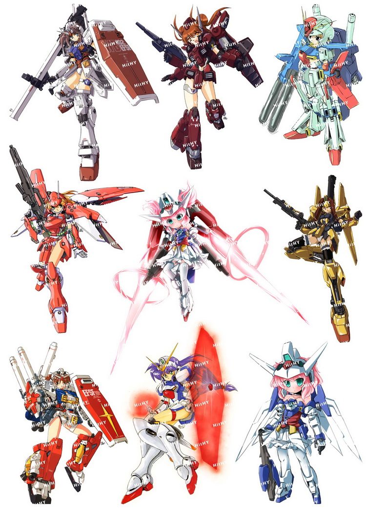 中号f0322-03美少女高达gundam动漫笔记本电脑汽车旅行拉杆箱贴纸