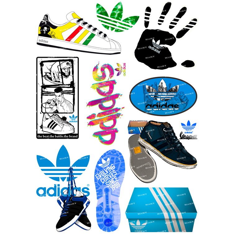 F0033-02adidas三叶草潮牌个性笔记本电脑旅行拉杆箱电动车贴纸
